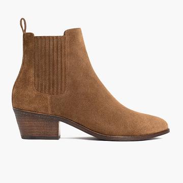 Botki Damskie Thursday Boots Dreamer Zamszowe Kawa | PL383ZUT