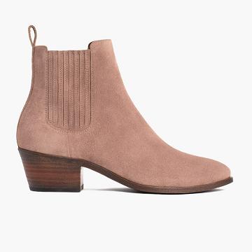 Botki Damskie Thursday Boots Dreamer Zamszowe Różowe Brązowe | PL392AHK