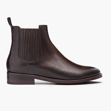 Buty Chelsea Damskie Thursday Boots Dreamer Skórzane Czarne Kawa | PL185PJJ