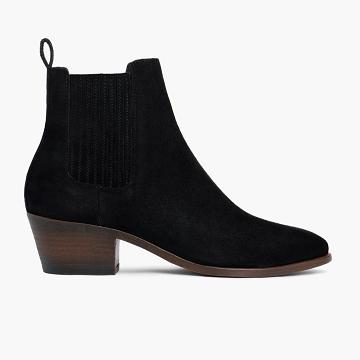 Buty Chelsea Damskie Thursday Boots Dreamer Zamszowe Czarne | PL361HAP