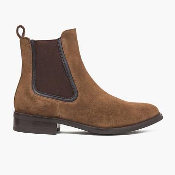 Buty Chelsea Damskie Thursday Boots Duchess Zamszowe Brązowe | PL367PJJ
