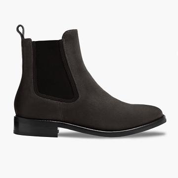 Buty Chelsea Damskie Thursday Boots Duchess Zamszowe Szare | PL368OKI