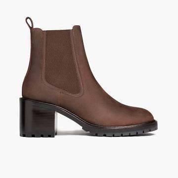 Buty Chelsea Damskie Thursday Boots Knockout Skórzane Czekolada | PL374EBC