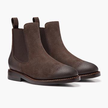 Buty Chelsea Męskie Thursday Boots Duke Zamszowe Kawa | PL28AHK