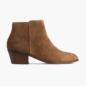 Kozaki Damskie Thursday Boots Downtown Zamszowe Brązowe | PL390DFM6