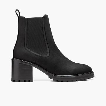 Kozaki Damskie Thursday Boots Knockout Skórzane Czarne | PL390DFM12