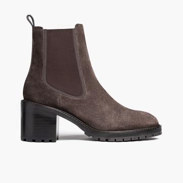 Kozaki Damskie Thursday Boots Knockout Zamszowe Kawa | PL390DFM13