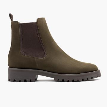 Kozaki Damskie Thursday Boots Legend Nubuck Oliwkowe | PL390DFM17