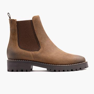 Kozaki Damskie Thursday Boots Legend Zamszowe Brązowe | PL390DFM19