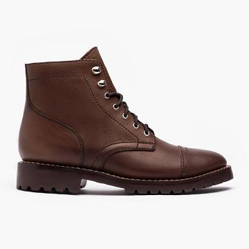 Kozaki Męskie Thursday Boots Captain Skórzane Whiskey | PL138TCE