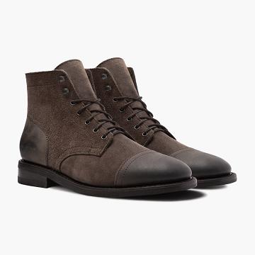 Kozaki Męskie Thursday Boots Captain Skórzane Klasyczne Rugged & Resilient Oliwkowe | PL142QMA