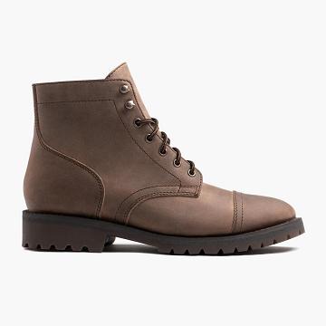 Kozaki Męskie Thursday Boots Captain Skórzane Rugged & Resilient Brązowe | PL144NWY