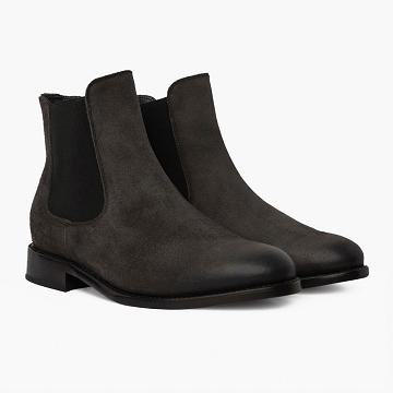 Kozaki Męskie Thursday Boots Cavalier Zamszowe Szare | PL150LIS