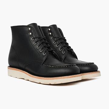 Kozaki Męskie Thursday Boots Diplomat Skórzane Rugged & Resilient Czarne | PL157PLL