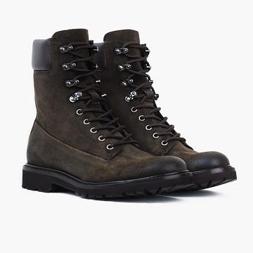 Kozaki Męskie Thursday Boots Explorer Zamszowe Oliwkowe | PL188UZG