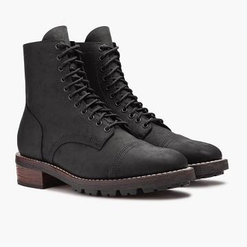 Kozaki Męskie Thursday Boots Logger Skórzane Czarne | PL198VRW