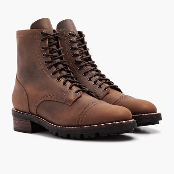 Kozaki Męskie Thursday Boots Logger Skórzane Brązowe | PL199CTV