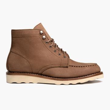Kozaki Sznurowane Damskie Thursday Boots Diplomat Nubuck Brązowe | PL347RVD