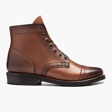 Kozaki Sznurowane Damskie Thursday Boots Captain Skórzane Rugged & Resilient Brązowe | PL408XYU