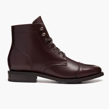 Kozaki Sznurowane Damskie Thursday Boots Captain Skórzane Kawa | PL423YXF