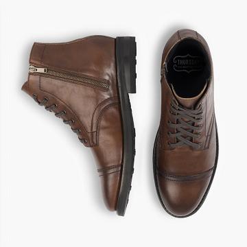 Kozaki Sznurowane Męskie Thursday Boots Major Skórzane Brązowe | PL103FDN