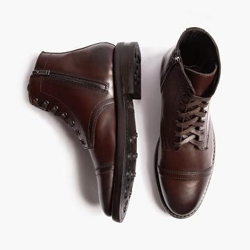 Kozaki Sznurowane Męskie Thursday Boots Major Skórzane Kawa | PL104DFM