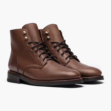 Kozaki Sznurowane Męskie Thursday Boots President Skórzane Brązowe | PL107PJJ