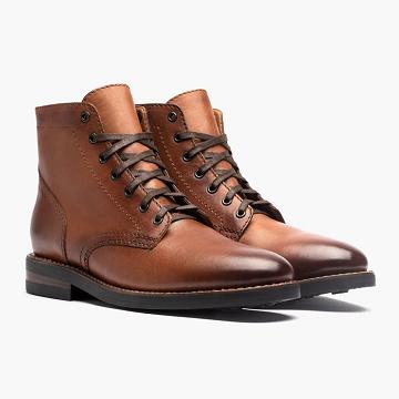 Kozaki Sznurowane Męskie Thursday Boots President Skórzane Klasyczne Brązowe | PL110UZG