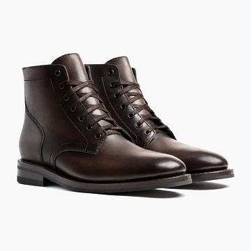 Kozaki Sznurowane Męskie Thursday Boots President Skórzane Klasyczne Kawa | PL111YXF