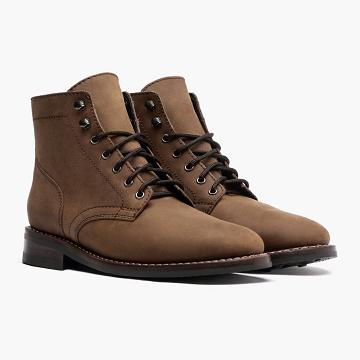 Kozaki Sznurowane Męskie Thursday Boots President Skórzane Zamszowe Brązowe | PL113RVD