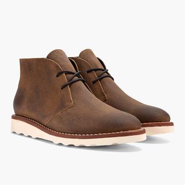 Kozaki Sznurowane Męskie Thursday Boots Scout Nubuck Kawa | PL120VRW