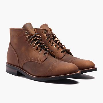 Kozaki Sznurowane Męskie Thursday Boots Vanguard Skórzane Kawa | PL128GSO