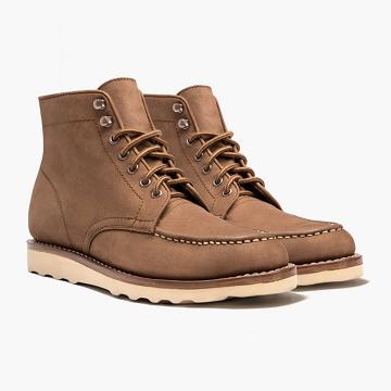 Kozaki Sznurowane Męskie Thursday Boots Diplomat Nubuck Brązowe | PL95CTV