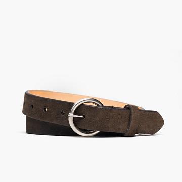 Paski Damskie Thursday Boots Circle Zamszowe Oliwkowe | PL390DFM29