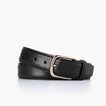 Paski Męskie Thursday Boots Brogue Skórzane Czarne | PL292UZG