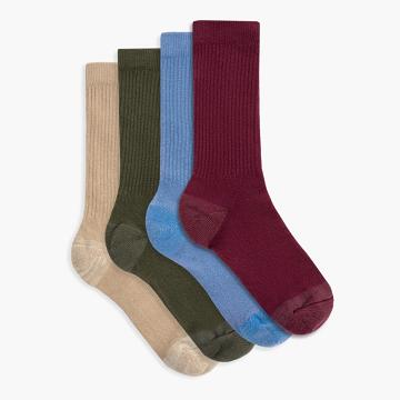 Skarpety Damskie Thursday Boots Sodello Klasyczne Crew Bawełniane 4-Pack Czerwone Kolorowe | PL390DFM45