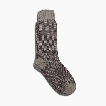 Skarpety Męskie Thursday Boots Sodello Birdseye Bawełniane Brązowe | PL320TCE