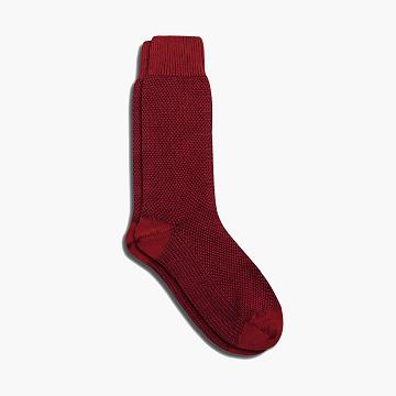 Skarpety Męskie Thursday Boots Sodello Birdseye Bawełniane Czerwone | PL321RVD