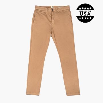 Spodnie Męskie Thursday Boots Axe Slim Fit Chinos Bawełniane Brązowe | PL279ZUT