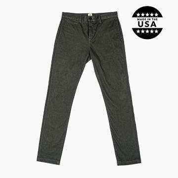 Spodnie Męskie Thursday Boots Axe Slim Fit Chinos Bawełniane Oliwkowe | PL280LIS