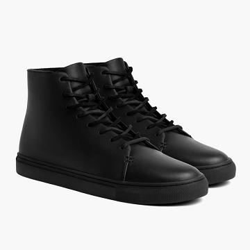 Trampki Męskie Thursday Boots Premier High Tops Skórzane Czarne | PL214UZG