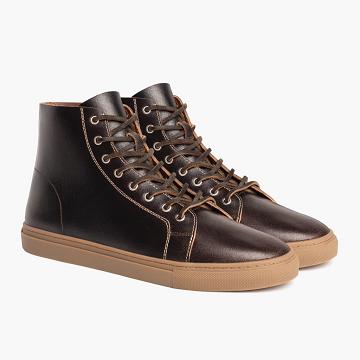 Trampki Męskie Thursday Boots Premier High Tops Skórzane Bordowe | PL217RVD