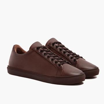 Trampki Męskie Thursday Boots Premier Low Tops Skórzane Kawa | PL222NWY