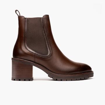Wysokie Obcasy Damskie Thursday Boots Boots Knockout Skórzane Kawa | PL402QMA