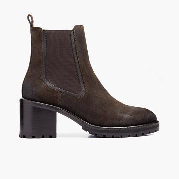 Wysokie Obcasy Damskie Thursday Boots Boots Knockout Zamszowe Oliwkowe | PL405BEX