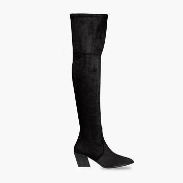 Wysokie Obcasy Damskie Thursday Boots Boots Tempest Zamszowe Czarne | PL420OKI